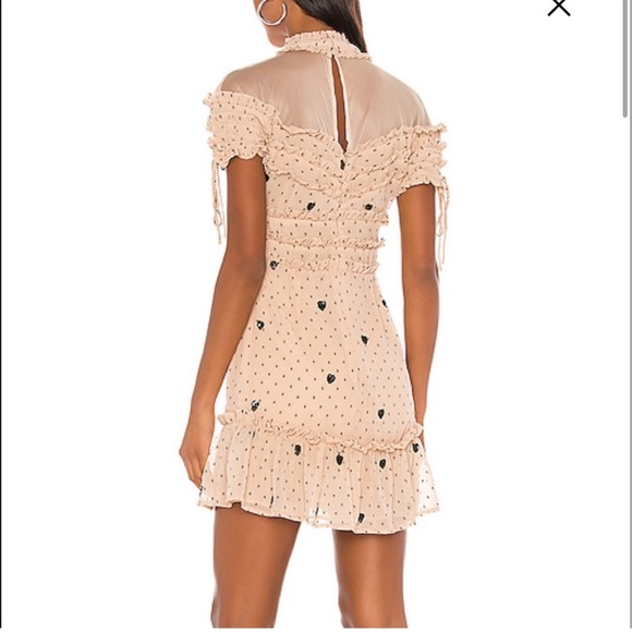 NBD Revolve Ruffle, Lace Dress with Black Heart Sequins New Size Small - Picture 2 of 2